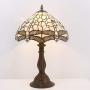 Tiffany Lamp Cream Stained Glass Crystal Bead Dragonfly Table Light W12H18 Inch S139 WERFACTORY Lamps Parent Friend Lover Living Room Bedroom Coffee Bar Study Office Desk Bedside Antique Craft Gifts