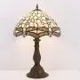 Tiffany Lamp Cream Stained Glass Crystal Bead Dragonfly Table Light W12H18 Inch S139 WERFACTORY Lamps Parent Friend Lover Living Room Bedroom Coffee Bar Study Office Desk Bedside Antique Craft Gifts
