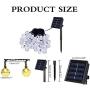 2 Pack Solar String Light Outdoor 31FT 50 LED Globe Solar Powered String Lights Waterproof 8 Modes Solar Patio Lights for Garden, Gazebo, Yard, Outdoor String Lights（Warm White）