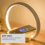 OSALADI Wireless Charging Nightstand Lamp Rechargeable USB Bedside Table Lamp Creative Circle Bedside Lamp for Living Room Bedroom