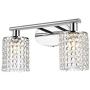 Luburs Crystal Wall Sconce Lighting Bathroom Vanity Mirror Light Fixture with Hangiing Crystal Linear Modern Crystal Room Light for Bedroom Contemporary Bedside Wall Lamp Chrome (2-Lights)