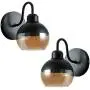 ZHU YAN Retro Wall Sconce with Black Glass Lampshade, Industrial Minimallst 1-Light Wall Light for Bedroom Living Room Entryway,Black (2 Pack)