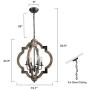 Farmhouse Chandelier, Orb Foyer Light Fixtures, 19.7 Wood Chandelier for Hallway, Dining Room, Kitchen Island