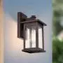MICSIU Outdoor Wall Mount Light Fixture Exterior Sconces 1 Lighting Lantern Oil Rubbed Bronze Finish with Clear Seedy Glass (Oil Rubbed Bronze 2 Pack)