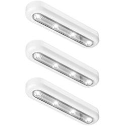 OxyLED Tap Closet Lights, One Touch Light, Stick-on Anywhere 4-Led Touch Tap Light, Cordless Touch Sensor LED Night Light, Battery Operated Stair Safe Lights, 140° Rotation, 3 Pack