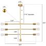 Brushed Gold Modern Sputnik Chandeliers 6 Lighting bewamf, Palacelantern Mid Century Vintage Brass Light Fixture Ceiling