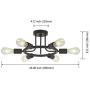 BONLICHT Modern Sputnik Chandelier Lighting 6 Lights Chandelier Oil-Rubbed Bronze Semi Flush Mount Ceiling Light Rustic Starburst Style Ceiling Lamp for Kitchen Dining Room Foyer Hallway