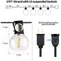 SUNTHIN 27ft Globe Outdoor String Lights LED G40 String of Lights 2700K Hanging Loops 13Pcs Sockets 2ft Spacing 14Pcs Glass Bulbs UL ETL Listed Indoor Outdoor Patio Lights Waterproof