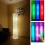 61'' Soft Light Floor Lamp,LEONC RGB Color Changing LED Tyvek Fabric Shade Modern Floor Lamp with Fabric Shade & 2 Smart LED Bulbs for Livingroom Bedroom Warm Atmosphere Tyvek Dupont 10 x 10 x 61 inch…
