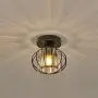 YLONG-ZS Semi Flush Mount Clear Pannel Chandelier Lighting Black Matel Finishing and Chandeliers Ceiling Light Fixture E26 Bulbs Pendant Light in Bedroom, Hall or Dining Room