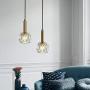 NC Lighting 1-Light Modern Angular Glass Crystal Pendant Light Gold Decorative Mini Metal Ceiling Light Fixtures for Kitchen Island Bedroom Dining Room Bar