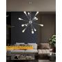 Jazava Modern Sputnik Chandelier, 12-Light Starburst Pendant Lighting, Mid-Century Hanging Light Fixture, Nickel Brushed