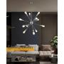 Jazava Modern Sputnik Chandelier, 12-Light Starburst Pendant Lighting, Mid-Century Hanging Light Fixture, Nickel Brushed