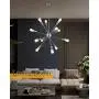Jazava Modern Sputnik Chandelier, 12-Light Starburst Pendant Lighting, Mid-Century Hanging Light Fixture, Nickel Brushed