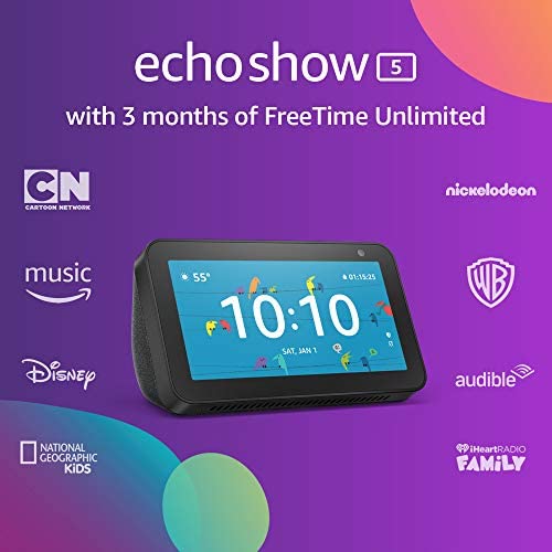 Echo Show 5 with 3 months of Amazon Kids+ (auto-renewal) - Charcoal