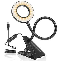 Clip Light Reading Lights-ZEXMTE LED Clamp Light with 3 Color Modes,10 Brightness Adjustable,Eye Protection Kids Desk Lamp 360° Flexible Gooseneck Bed Night Light