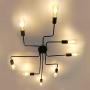 Industrial Vintage Metal Ceiling Light Semi Flush Mount Pendant Lamp Dining Room Kitchen Island Chandeliers E26 Bulb Sockets Lighting fixtures Black