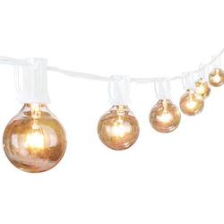 Outdoor String Light-25Feet G40 Globe Patio Lights with 26 Edison Glass Bulbs(1 Spare), Waterproof Connectable Hanging Light for Backyard Porch Balcony Deck Party Decor, E12 Socket Base, White