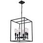 Black Classic Foyer Chandelier 6 Light Farmhouse Pendant Lighting Chandelier Light Fixtures Ceiling Hanging with Square Cage Shades Fixtures for Kitchen Dining Room Entryway by Xilicon