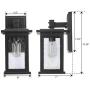 Emliviar Outdoor Wall Mount Lights 2 Pack, 1-Light Exterior Sconces Lantern in Black Finish with Clear Seeded Glass, OS-1803EW1-2PK