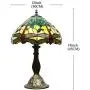 Tiffany Table Lamp W12H18 Inch Green Yellow Stained Glass Shade Crystal Bead Dragonfly Style Anqitue Desk Light S009G WERFACTORY Lamps Living Room Bedroom Coffee Bar Office Study Bedside Craft Gifts