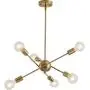 Modern Sputnik Chandelier Lighting Fixture 6 Lights Brushed Brass Chandeliers Mid Century Pendant Light Gold Ceiling Light Fixture for Hallway Bar Kitchen Dining Room (Brushed Brass) Modern Sputnik Chandelier Lighting Fixture 6 Lights Brushed Brass Chandeliers Mid Century Pendant Light Gold Ceiling Light Fixture for Hallway Bar Kitchen Dining Room (Brushed Brass)