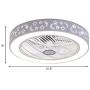 LAKIQ Modern 21.5’’ LED Ceiling Fan Light 3-Color Dimmable Bedroom 2-in-1 Semi Flush Mount Ceiling Lighting Led Close to Ceiling Lamp 3-Speeds Adjustable for Living Room Dining Room(Pattern C)