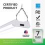 Sunco Lighting 2 Pack LED Utility Shop Light, 4 FT, Linkable Integrated Fixture, 40W=260W, 4000K Cool White, 4100 LM, Frosted Lens, Surface/Suspension Mount, Pull Chain, Garage - ETL, Energy Star