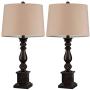 Oneach Table Lamp Set of 2 for Bedroom Rustic Bedside Table Desk Lamps for Living Room Study Office 24'' Minimalist Lamps Set Bronze