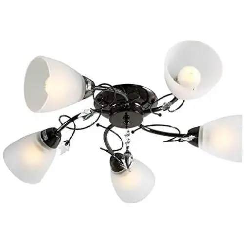 Garwarm Semi Flush Mount Ceiling Light Fixture Modern Ceiling Lamp Chandelier Pendant Light for Bedroom Dining Room Kitchen, Chrome