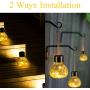 GIGALUMI Solar Hanging Lights Outdoor Christmas Yard Decoration, 4 Pcs Solar Powered LED Garden Lights for Lawn, Patio, Yard-Warm White