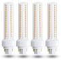 Gx24q/G24q 4-Pin Base Light Bulbs, 12W Gx24 LED PL Recessed Lights, Daylight 6000K 26W Compact Fluorescent Lamp Replacement for Ceiling Light Downlight Wall Sconce, 4-Pack (Remove/Bypass The Ballast)