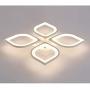 LITFAD 4 Heads Petal Semi Flush Light Monochromatic LED Ceiling Light Fixture 110-120V 40W Modern Acrylic Ceiling Lamp with White Metal Canopy for Living Room Bedroom Restaurant - White
