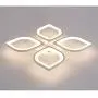 LITFAD 4 Heads Petal Semi Flush Light Monochromatic LED Ceiling Light Fixture 110-120V 40W Modern Acrylic Ceiling Lamp with White Metal Canopy for Living Room Bedroom Restaurant - White