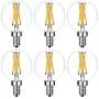 LiteHistory e12 led Bulb dimmable g16.5 Light Bulb 6W Equal 60 Watt Light Bulb 600lm AC120V e12 Candelabra Bulb 60 Watt for Chandeliers,Ceiling Fan,Vanity Warm White 2700K Globe e12 Light Bulb 6Pack