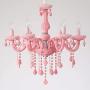 Crystal Chandelier Macaron Pendant Light Creative Ceiling-Lamp Bedroom Candle Chandeliers Pink 5 Lights