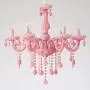 Crystal Chandelier Macaron Pendant Light Creative Ceiling-Lamp Bedroom Candle Chandeliers Pink 5 Lights