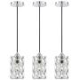 1 Light Crystal Pendant Lighting (Set of 3) with Chrome Finish, Modern Style Ceiling Light Fixture with Polyhedral Crystal Shade for Foyer Dining Room Family Room