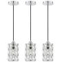 1 Light Crystal Pendant Lighting (Set of 3) with Chrome Finish, Modern Style Ceiling Light Fixture with Polyhedral Crystal Shade for Foyer Dining Room Family Room