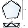 Modern Flush Mount Ceiling Lighting Fixture,24W 6500K Cool White LED Classic Black Metal Art Geometric Shape Ceiling Lamp for Living Room Kitchen Dining Room Study Mall