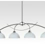 Dazhuan Contemporary Alabaster Frosted Glass Pendant Light Kitchen Island Chandelier Hanging Ceiling Lighting Fixture, Brushed Nickel, 4-Shade
