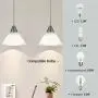 DEWENWILS Plug in Pendant Light, Hanging Light with 15ft Clear Cord, On/Off Switch, Frosted Plastic White Shade, Hanging Ceiling Light for Living Room, Bedroom, Dining Hall, Pack of 2