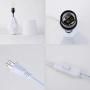 White Ceramic Small Table Lamp - Modern Bedside Desk Lamps for Living Room Bedroom Study
