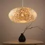 Bamboo Rattan Chandelier Woven Rattan Nest Lampshade Chinese Style Pendant Lamp Ceiling Lamp Suitable for Restaurants, Dining Rooms, Cafes, Living Rooms 50CM