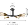 Miduxiy Sputnik Chandelier Modern Black Lighting Fixtures Ceiling Pendant Light 6 Lights for Kitchen Farmhouse Bedroom Dining Room