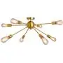 KOSTOMO 8 Light Sputnik Chandelier Brushed Brass Rustic Flush Mount Ceiling Light Gold Modern Pendant Lighting Fixtures for Kitchen Bathroom Dining Room Bedroom Hallway （8C Lights-Brass）