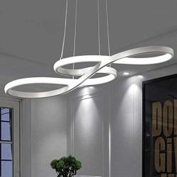 LED Pendant Light Dimmable Modern Chandelier Ceiling Fixture Adjustable Pendant Lighting Living Dining Room Ceiling Hanging Lights Kitchen Island Ceiling Fixture Hanging lamp 40W I 75cm (White)