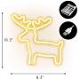 FUNPENY Reindeer Neon Christmas Decorative Light, Neon Sign Christmas Deer Shaped Decor Light, Warm White LED Christmas Indoor Decor for Living Room, Birthday Party, Wedding Party (Warm White)