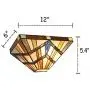 Capulina Tiffany Sconces Lighting, 1-Light Antique Tiffany Style Wall Light, 12 Inch Wide Stained Glass Sconce, Vintage Mission Style Stained Glass Wall Lamp for Living Room Bedroom Gift