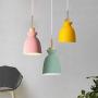 LAKIQ Modern Mini Colorful Pendant Light Nordic Lovely Hanging Ceiling Lighting Kitchen Island Lights for Dining Room Restaurant Bar Living Room (Pink)